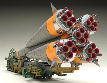 1/150 Plastic Model Soyuz Rocket & Transport Train модель