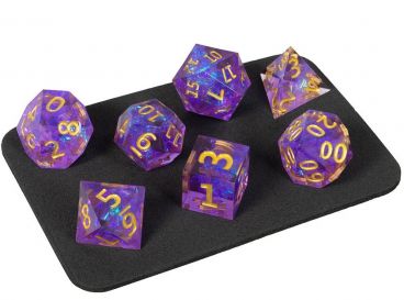 Набор острых акриловых кубиков Stuff-pro, 7шт. (фиолетовые с золотым) category.board-games