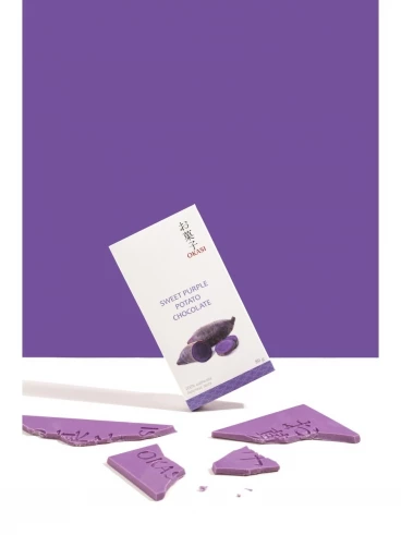 Шоколад (Okasi) с бататом фиолетовым, плитка category.aziatskie-produkty-pitaniya