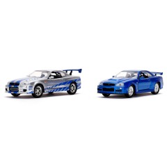 Набор машинок Форсаж 1:32 модели Nissan Skyline GTR R34-Silver/ Nissan Skyline GTR R34-Blue фигурка