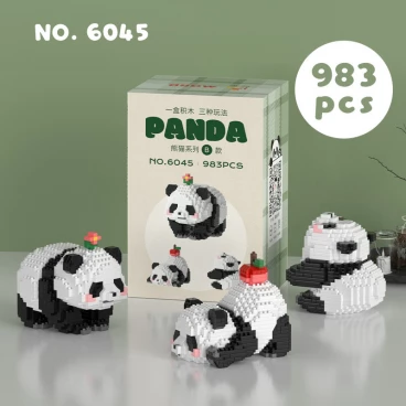 Конструктор "Panda" Три Панды с цветочком и яблочком (983 детали) category.constructor-kits